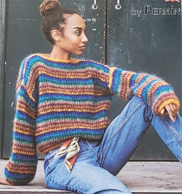 Stribet sweater i dobbelt Bella by Permin